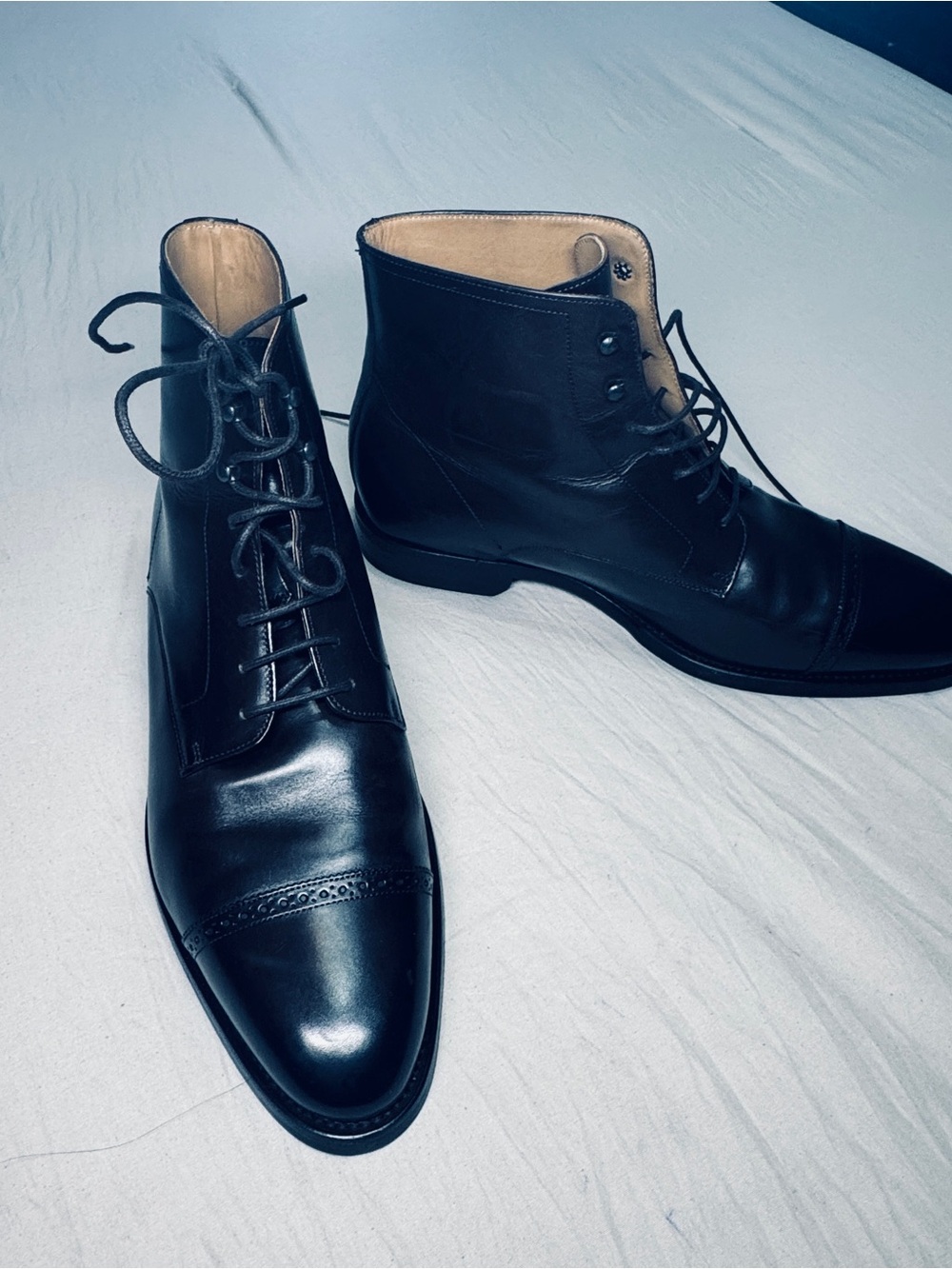 Suitsupply Men's Dark Brown Leather Lace-Up Dress Boots